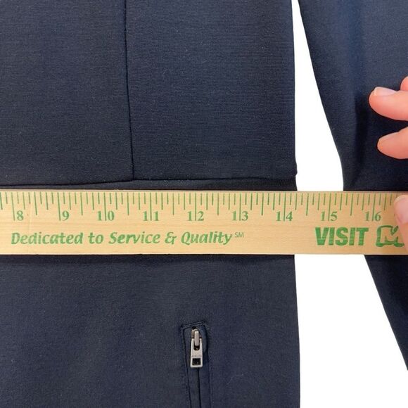 Athleta Wanderer Ponte Dress Long Sleeve Black Size XS Stretch Pockets Zip Up - Picture 7 of 16